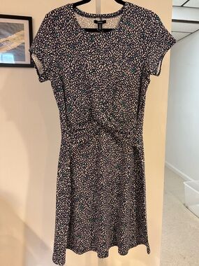 Hatley Navy Short-Sleeve Printed Midi Dress